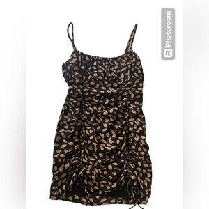 Cotton Candy LA spaghetti strap black and tan mini dress size small
